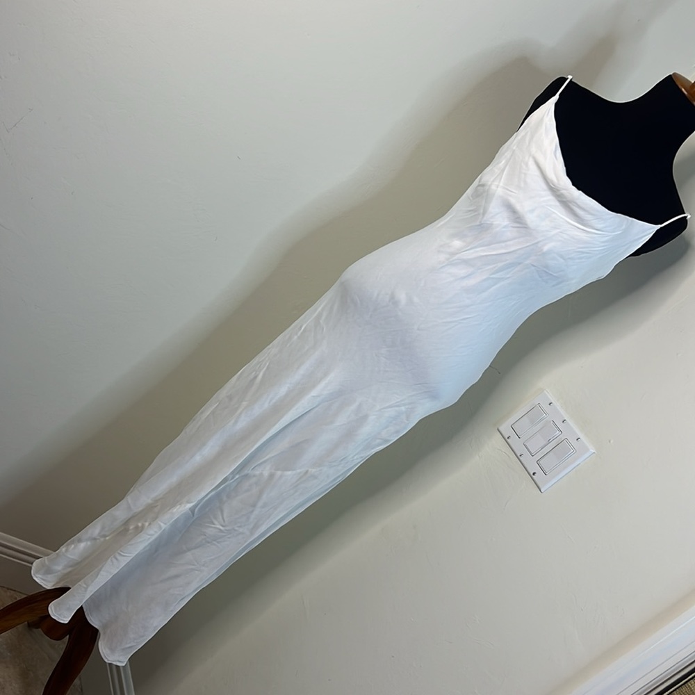 ZARA White Maxi Front Drape Dress S